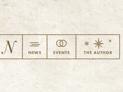 Navigation, or the second star to the right. baskerville italic icons navigation texture website