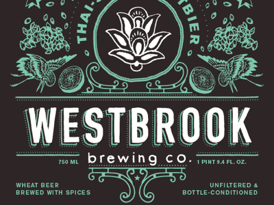 Westbrook Brewing Co. beer black green illustration logo packaging