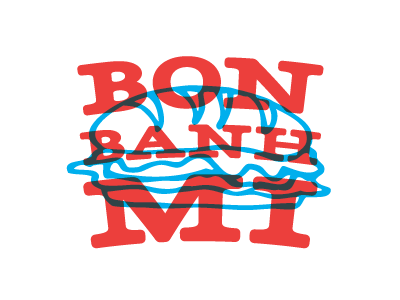 Bon Banh Mi logo design naming sandwiches stamp