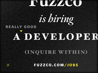 Developer Please black developer grey hoefler text whitney yellow