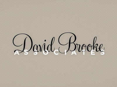 David Brooke Logo black brown feel script logo white
