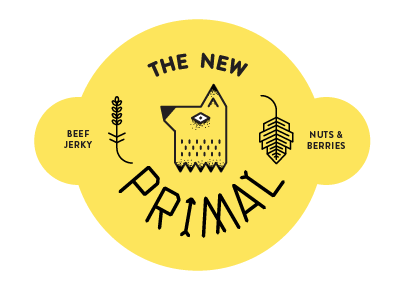 The New Primal animal illustration jerky logo