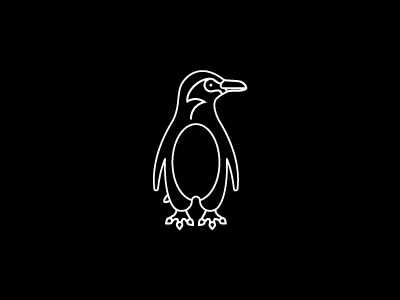 Pingwyn animals black icon outline penguin white