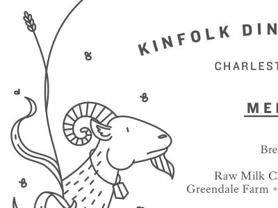 Kinfolk Charleston goat illustration menu