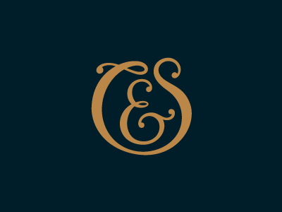 C&S Final(ly) ampersand ball serif cs custom type dark blue gold logo monogram