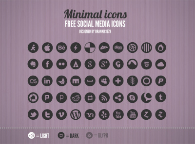 Free Social Media Icons (PSD) clean freebie icon icons media minimal psd simple social social icons