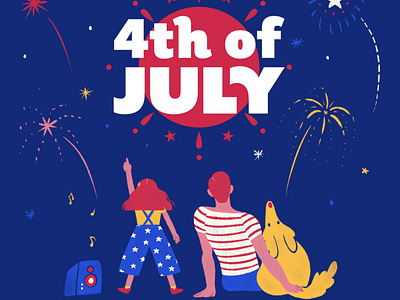 iHeartRadio 4th of July Illustration 2019 4th of july american digital art editorial illustration family festival fireworks holiday illustration independence day july 4th music radio stargazing stars summer