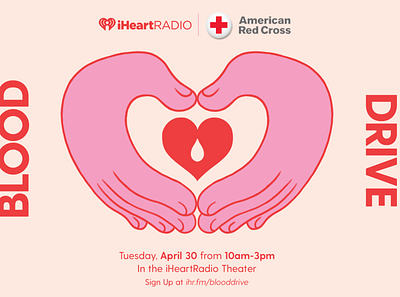 iHeartRadio Blood Drive TV graphic advertisement blood digital art editorial illustration handset heart illustration illustrative design love poster art volunteer