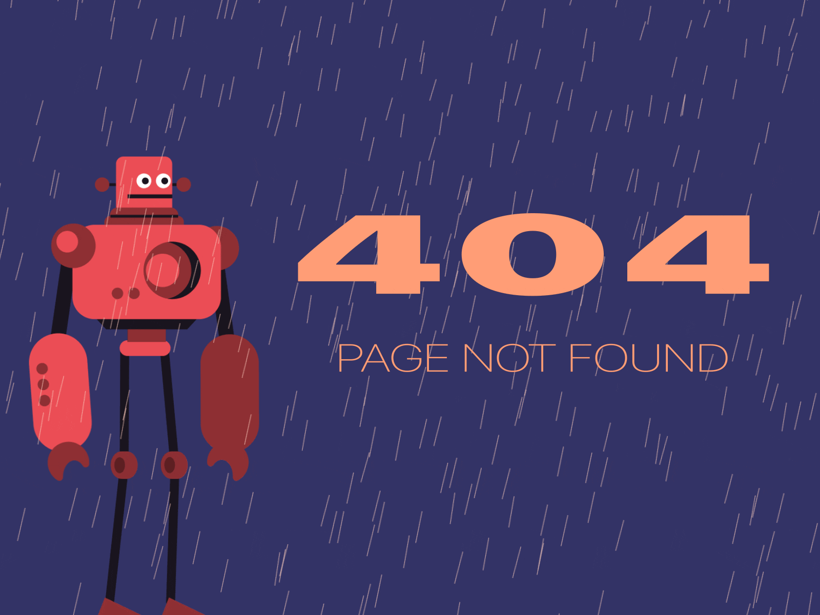Page 404 — Not Found 404 404 page animation not found robot skillbox ui