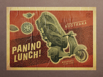 Nostrana “Panino” Promotion branding food and beverage graphic design illustration logo design photography vintage