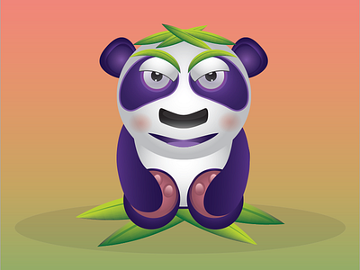 Mad Panda angry animal bamboo cartoon character drawing illustration mad mad panda panda purple