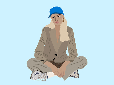 Serious Streetwear Illustration blue chanel dad shoes design girly illustration procreate