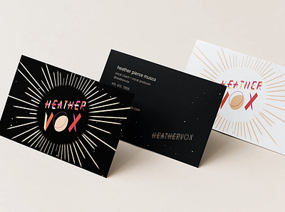 Heather Vox Business Cards branding design illustration illustrator mockup photography photoshop typography