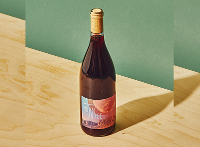 Moon Juice Wine Label featured in Bon Appetit Mag branding design illustration label photography typography wine winelabel