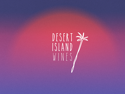Desert Island Wines Logo branding design illustration logo palmtree san francisco summer typography