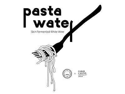 Pasta Water Wine Label branding design flour illustration label typography water wine winelabel