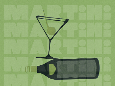 Martini Print design halftone illustration typography