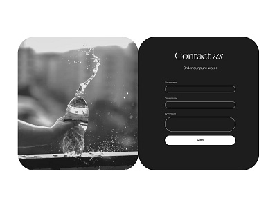 Feedback form for water brand black and white botttle clean concept design feedback form makeevaflchallenge makeevaflchallenge8 ux ui water