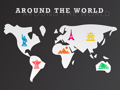 Around the World abstract africa america australia culture design europe illustration smooth typography world world cup
