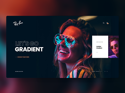 Ray-Ban Gradient Concept 😎 branding clean concept sunglasses typography ui webdesign