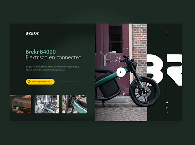 Brekr-concept branding concept dutch electric green motorcycle webdesign