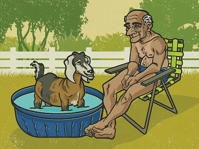 The Guy and his Goat acrylic design digital digital illustration editorial editorial illustration goat graphic design illustration ink
