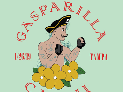 Gasparilla Cat II alleycat americana cycling fixed gear graphic design graphic art hand drawn illustration illustrator pirate tampa bay vector