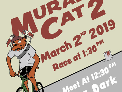 Mural Cat 2 alleycat cycling design fixed gear graphic design graphic artist hand drawn illustration illustrator poster vector