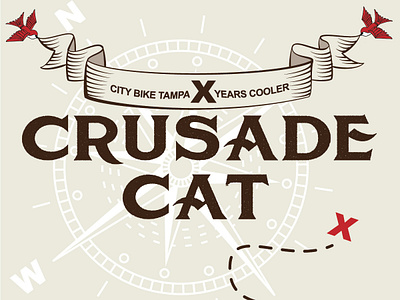 Crusade Cat adventure cycling design graphic design illustration illustrator map spoke card