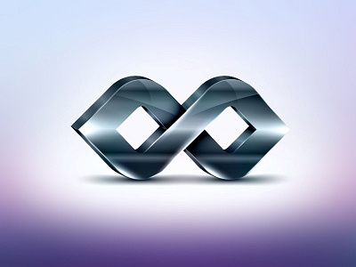 Infinity Logo 3d 3d vector 8 endless glossy illustration illustrator infinite infinity lemniscate loop mark metal steel symbol vector