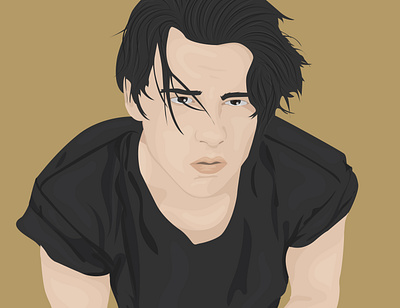 young Johnny Depp actor character character illustration design graphic design illustration illustrator johnny depp minimal simple vector