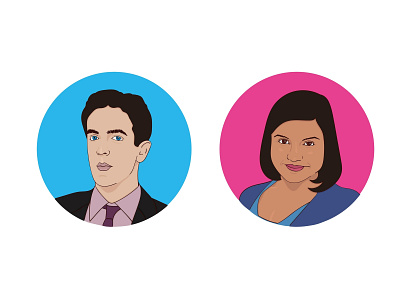 ryan and kelly actor actress character character illustration design flat graphic design illustration illustrator minimal the office tv show vector