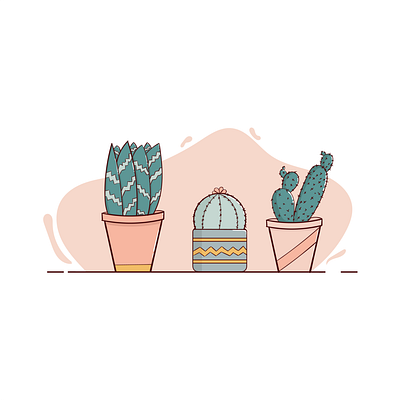 cacti love cactus design flat graphic design hungarian hungary illustration illustrator minimal plant plant illustration vector