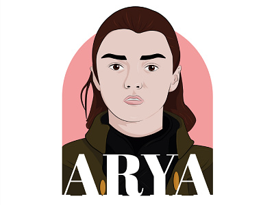 arya stark actress arya stark character character illustration design flat game of thrones graphic design illustration illustrator maisie williams minimal trónok harca tv show vector