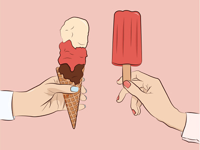 ice cream or popsicle? design flat graphic design hungarian ice cream icecream illustration illustrator minimal popsicle vector yummy