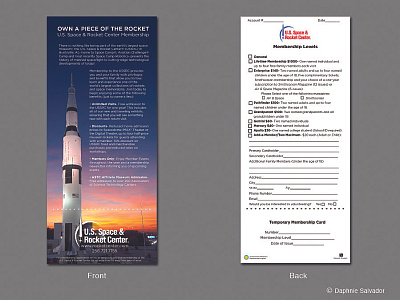 Membership Rack Card advertisment branding branding design design graphic design museum rach card rocket space