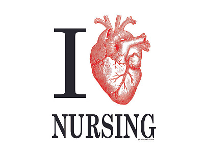 I Heart Nursing anatomy graphic design graphic design health heart illustration nurse shirt typogaphy university