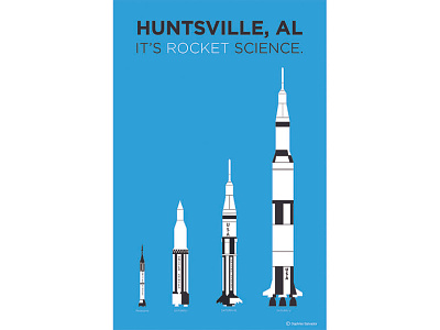 It's Rocket Science city design digital illustration graphic design huntsville modern poster rocket space vector