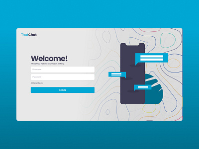 ThatChat login page mockup chat app design illustraion login page mockup ui