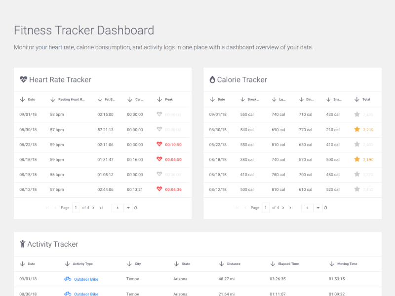 Fitness Tracker Dashboard