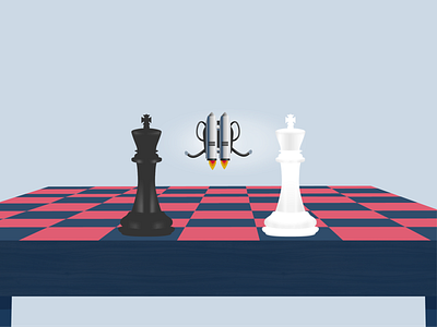 The game changer chess illustraion jetpack king