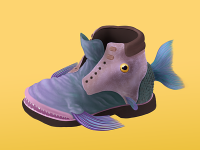 Boot evolution boot evolution fish illustraion mutation procreate shoe