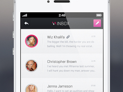 Inbox app inbox ios iphone light mail ui white