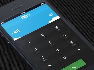 A clean responsive web solution for Skype calls app blue dark ios iphone ui