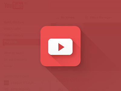 Flat youtube icon 2013 flat icon play red shadow white youtube