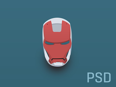 (PSD) Iron man flat helmet