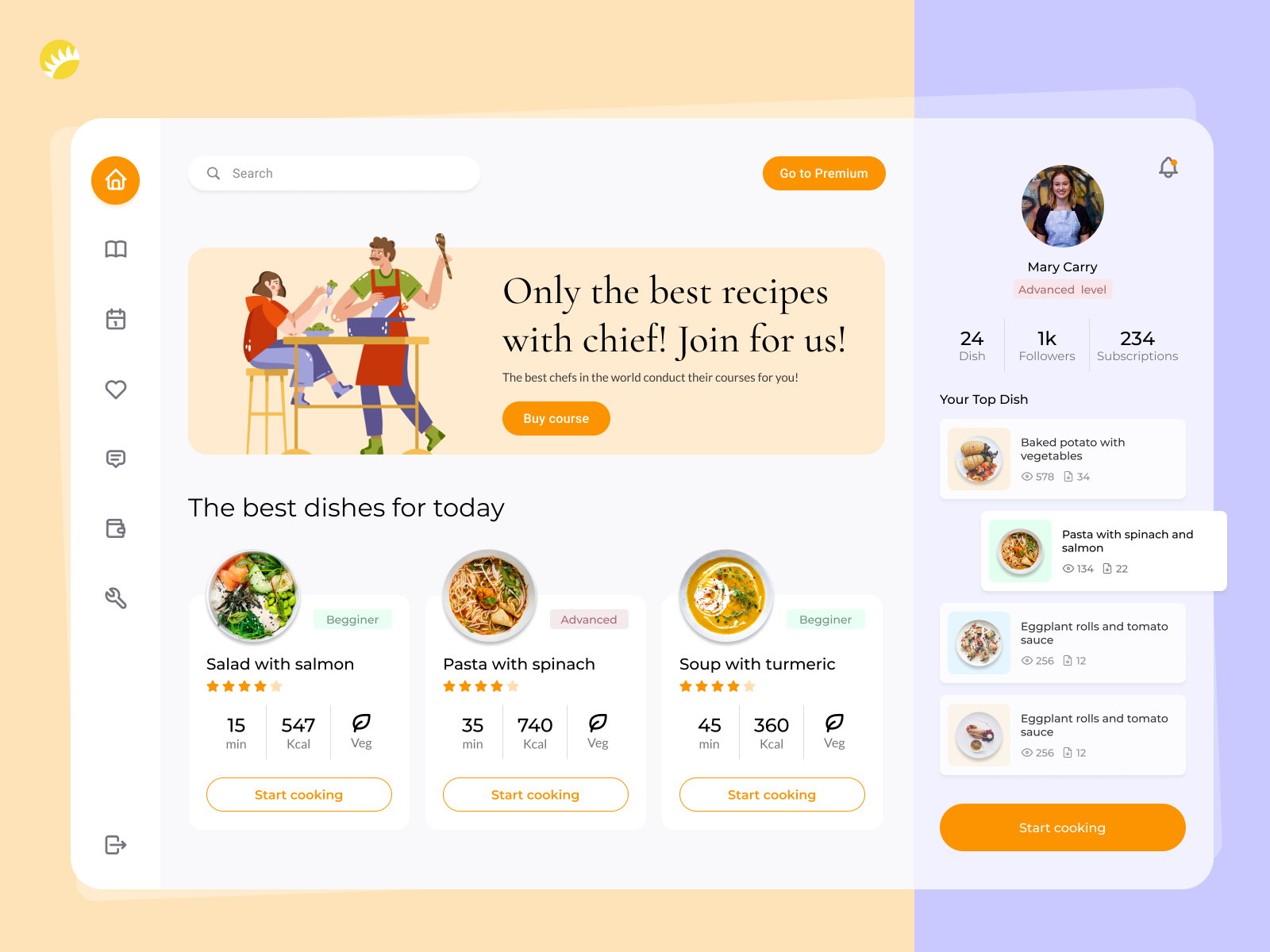 Cooking Dashboard Design Concept by Pavlusenko Vlad for Andersen Design
