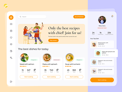 Cooking Dashboard Design Concept breakfast color cooking cooking app dashboard design food health healthy home cooking kitchen lunch meal minimal recipe recipe app ui ux web app web design