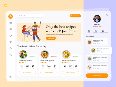 Cooking Dashboard Design Concept