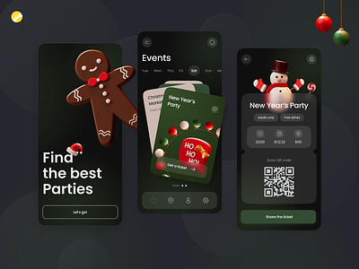 Event App Design app app design booking christmas concert eticket event event app events festival holiday interaction mobile mobile app mobile design new year party schedule ticket ui ux
